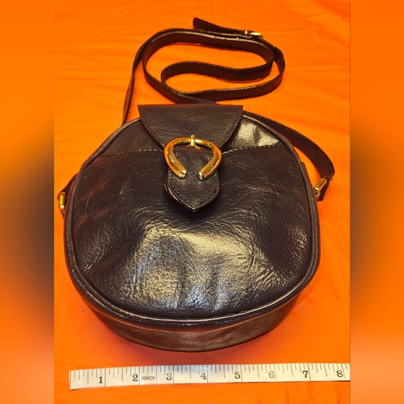 Michael Rome "Rare" Italian Blue Crisp Leather Crossbody w/Crest Lining E.U.C. - Picture 5 of 15